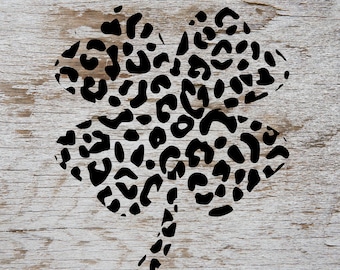 Leopard Shamrock Clover SVG Cut File | Digital File | SVG | Silhouette | Cricut | Cameo