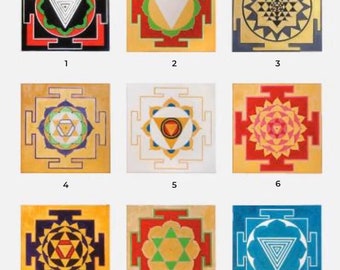 Art for healing yantras cards A6 size - printed set of 10 cards