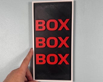 3D Printed F1 Wall Decor – "Box Box Box" Racing Sign