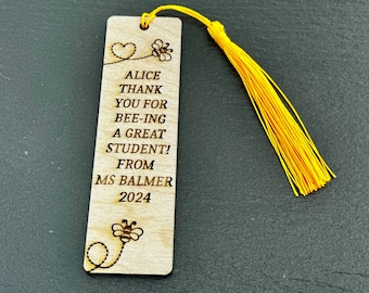 Personalized Wooden Bookmark for School Leaver, Fast Delivery,Bulk Discount, End Of Year, Graduation, School, Award, Gifts From Teachers