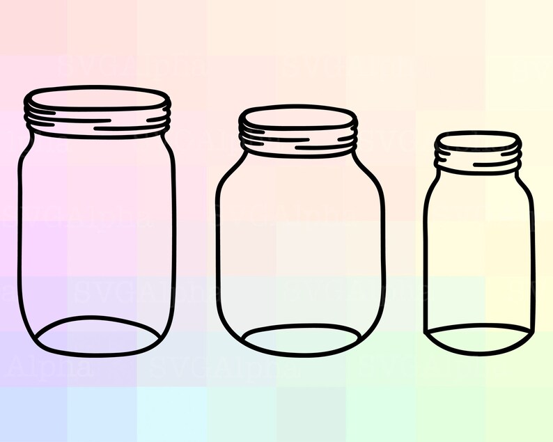 Mason Jar Cricut SVG Mason Jar Dxf Mason Jar Clipart Mason Etsy