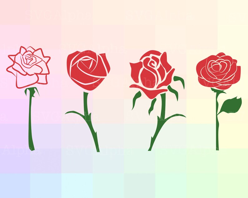 Download Roses SVG File Roses Cricut SVG Roses Silhouette DXF Roses | Etsy