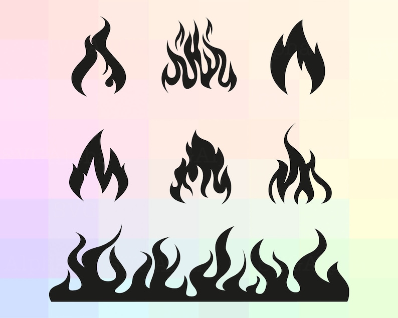 Download Fire SVG Flames SVG Fire Cricut Fire Dxf Flames Cutting | Etsy