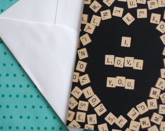 Anniversary Card | Valentine's Day Card |Scrabble Tiles | Quirky Card