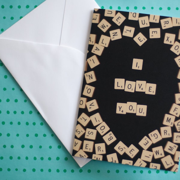 Anniversary Card | Valentine's Day Card |Scrabble Tiles | Quirky Card