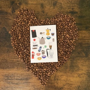 Café café café | Tasses à café colorées et équipement | Carte originale
