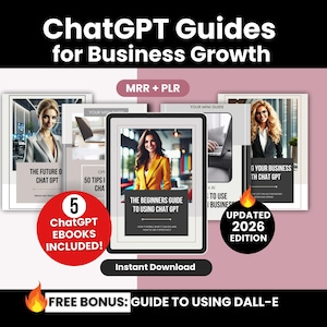 ChatGPT-Handbücher für Geschäftswachstum mit Master-Wiederverkaufsrechten, Done for You ChatGPT Bundle zum Verkaufen auf Etsy, PLR ChatGPT Small Business Guide