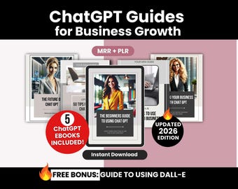 ChatGPT Guides For Business Growth with Master Resell Rights, Done for You ChatGPT Bundle to Sell on Etsy, PLR ChatGPT Small Business Guide