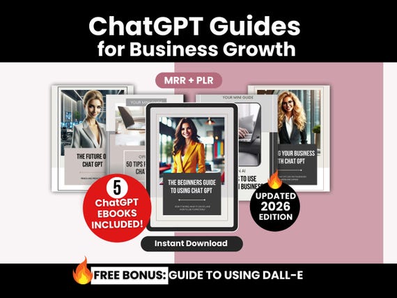 ChatGPT Guides For Business Growth with Master Resell Rights, Done for You ChatGPT Bundle to Sell on Etsy, PLR ChatGPT Small Business Guide