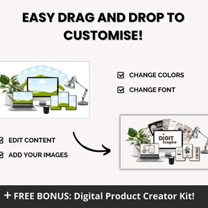 Paquete de más de 500 maquetas de listados de Etsy con derechos de marca maestra y privada, maquetas de productos digitales para cambiar la marca y revender, plantillas listas para usar de Etsy Canva MRR imagen 5