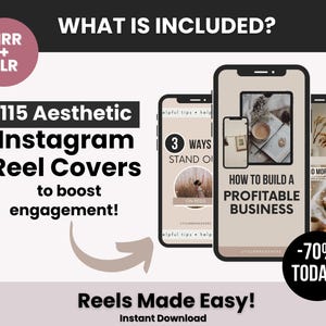 Ig Reel Rtext Layout 115 Instagram Reel Covers Templates With Master Resell Rights & Private ...