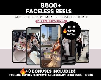 8500+Faceless Reels Bundle with Master Resell & PLR Rights, Luxury Aesthetic Reels for Instagram, DFY Faceless Digital Marketing Videos