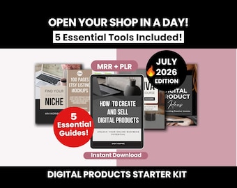 Digital Products Starter Kit with Master Resell Rights, How to Create and Sell Digital Products Bundle to Sell on Etsy for Passive Income