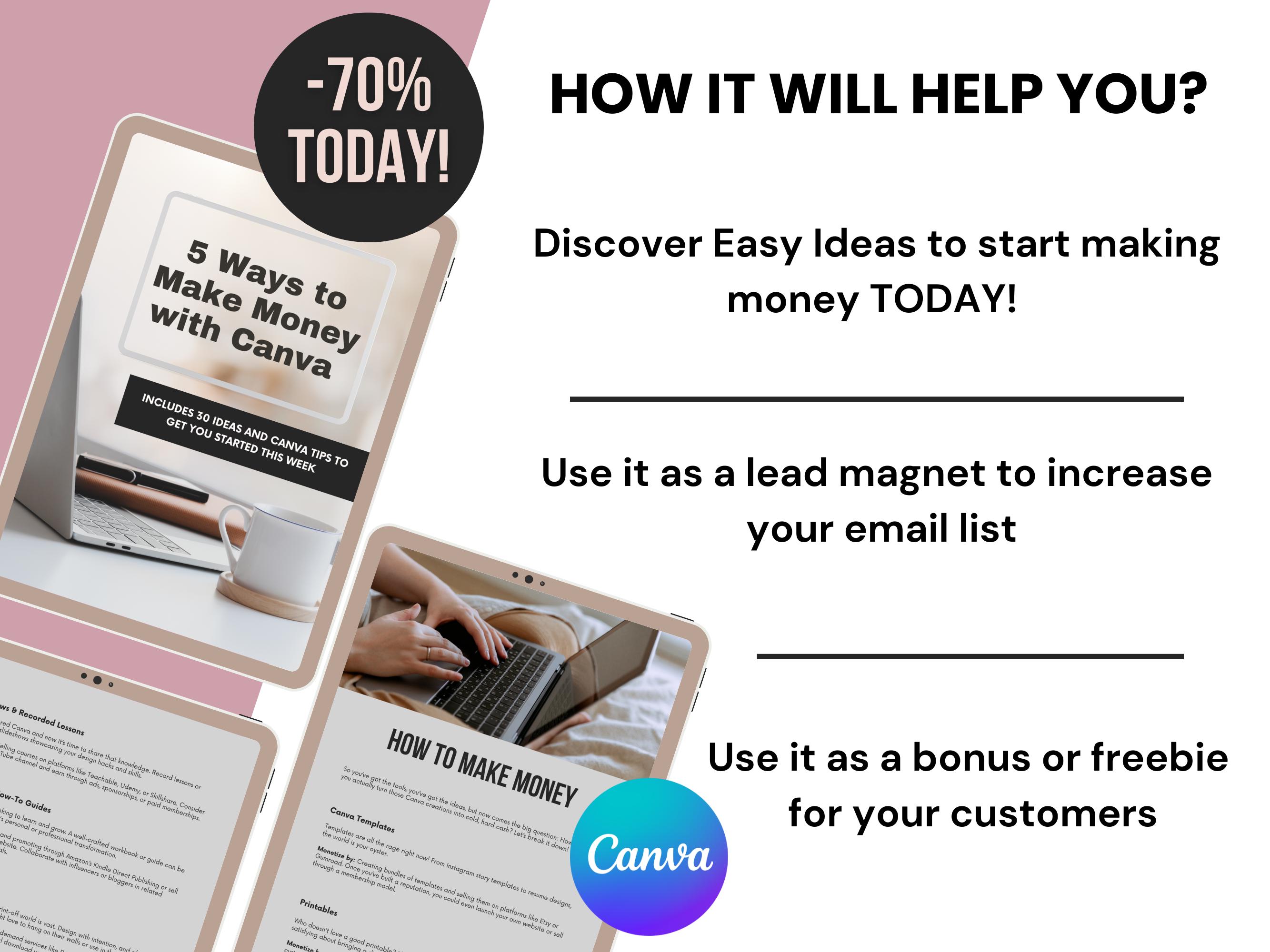 5 Ways to Make Money With Canva PLR Guide, Canva Money-making Guide ...