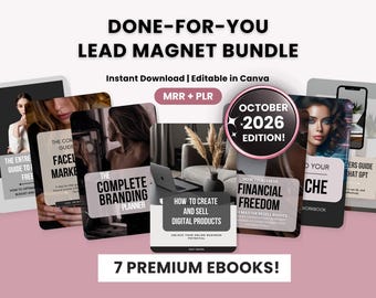 Done-For-You Lead Magnet Ebooks for Digital Marketing with MRR & PLR, Editable Lead Magnet Templates, Customizable Lead Magnet Ebooks