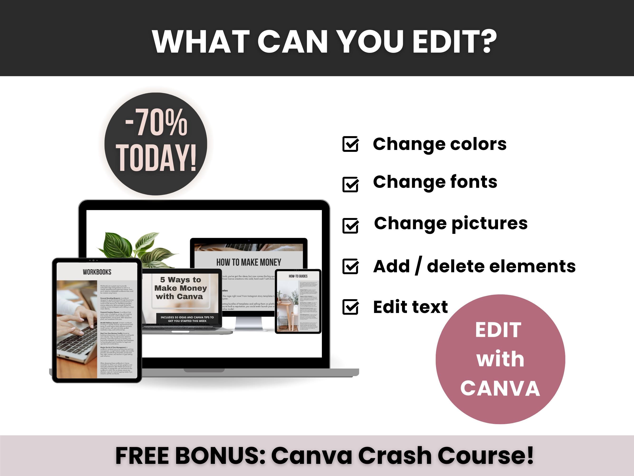 5 Ways to Make Money With Canva PLR Guide, Canva Money-making Guide ...