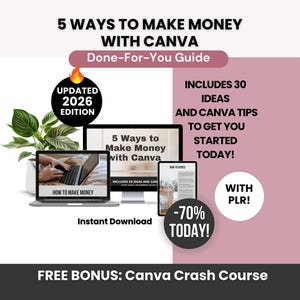 5 Möglichkeiten, Geld zu verdienen mit Canva PLR Guide, Canva Geldverdienen-Leitfaden, Done-For-You-Canva-Einkommenskonzepten, Canva-Profit-Methoden zum Wiederverkauf