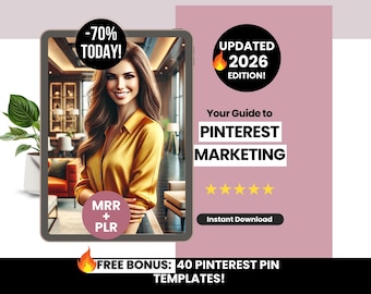 Pinterest-marketinghandleiding voor beginners met master-resellrechten en private label-rechten, Pinterest-gids PLR, DFY Pinterest Ebook to Resell