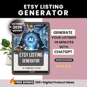 Leitfaden zum KI-gestützten Etsy-Angebotsgenerator, Generator für Etsy-Angebotstitel, Tags und Beschreibungen mit ChatGPT, SEO-optimierter Etsy-Angebotsgenerator
