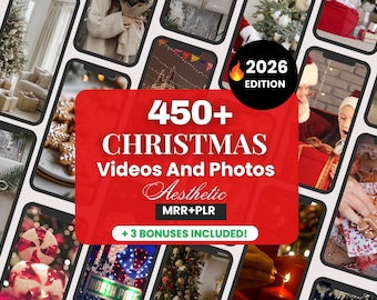 Christmas videos and Photos for Instagram, Christmas Videos Bundle,  Social Media Festive Holiday Reels Pack, Holiday Video Bundle MRR PLR