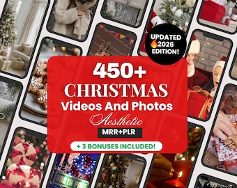 Christmas videos and Photos for Instagram, Christmas Videos Bundle,  Social Media Festive Holiday Reels Pack, Holiday Video Bundle MRR PLR