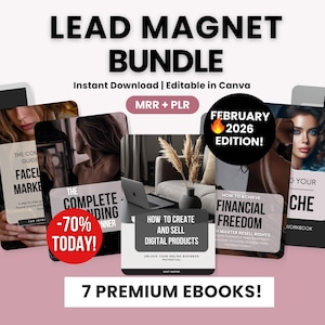 E-booki z magnesami ołowiowymi do marketingu cyfrowego z MRR i PLR, edytowalne szablony magnesów ołowiowych, konfigurowalne e-booki z magnesami ołowiowymi, pakiet magnesów ołowiowych