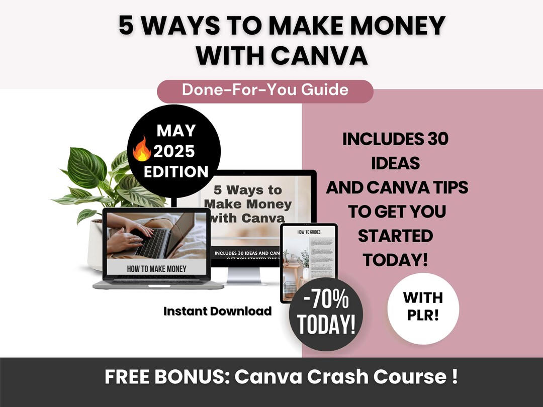 5 Ways to Make Money With Canva PLR Guide, Canva Money-making Guide ...