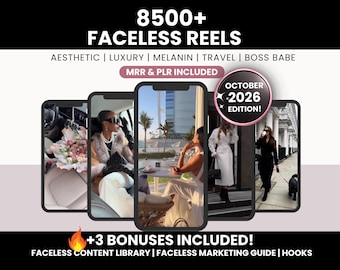 8500+ Faceless Reels-bundel met Master Resell- en PLR-rechten, luxe esthetische haspels voor Instagram, DFY Faceless Digital Marketing-video's