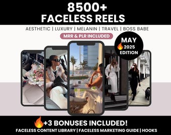 8500+Faceless Reels Bundle with Master Resell & PLR Rights, Luxury Aesthetic Reels for Instagram, DFY Faceless Digital Marketing Videos