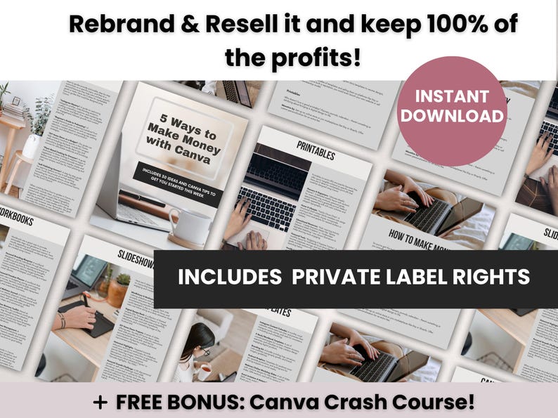 5 Ways to Make Money With Canva PLR Guide, Canva Money-making Guide ...