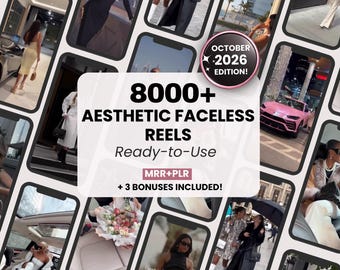 8000+ Aesthetic Faceless Reels Bundle with MRR and PLR, Ready-to-Use Instagram Reels, Luxury Faceless Videos for Content Creators