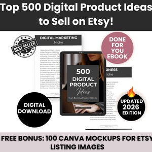 500 Digital Product Ideas to Sell on Etsy with Master Resell Rights and Private Rights, PLR, Bestselling Etsy Products for Passive Income image 2