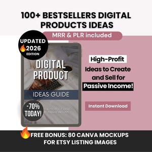 100 meilleures ventes, idées de produits numériques à vendre sur Etsy pour générer des revenus passifs, idées de petites entreprises avec droits de revente principaux, idées numériques DFY image 1