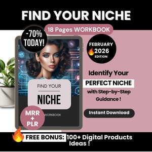 Trouvez votre guide de niche avec les droits de marque principale et de marque privée, le guide de niche étape par étape du DPP, le classeur d'identification de niche à revendre sur Etsy