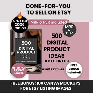 500 Digital Product Ideas to Sell on Etsy with Master Resell Rights and Private Rights, PLR, Bestselling Etsy Products for Passive Income image 1