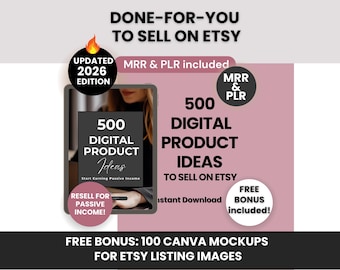 500 digitale Produktideen zum Verkauf auf Etsy mit Master Resell Right und Privatrechte, PLR, meistverkaufte Etsy-Produkte für ein passives Einkommen