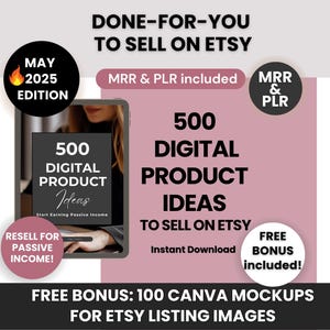 500 digitale Produktideen zum Verkauf auf Etsy mit Master Resell Right und Privatrechte, PLR, meistverkaufte Etsy-Produkte für ein passives Einkommen