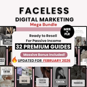 Guides de marketing digital impersonnels avec droits de revente et droits de licence | 32 ebooks prêts à l'emploi pour générer des revenus passifs à vendre sur Etsy