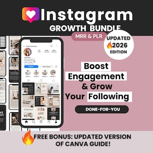 Modelli per storie e post di coinvolgimento su Instagram con PLR e MRR, pacchetto di modelli per social media pronti all'uso, attività Instagram senza volto