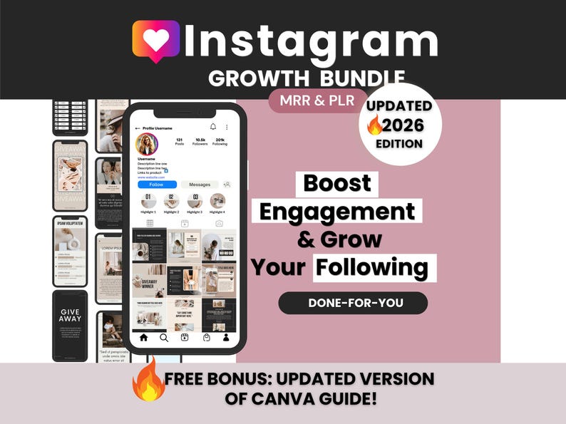 Instagram Engagement Stories and Posts Templates With PLR & MRR, Done ...