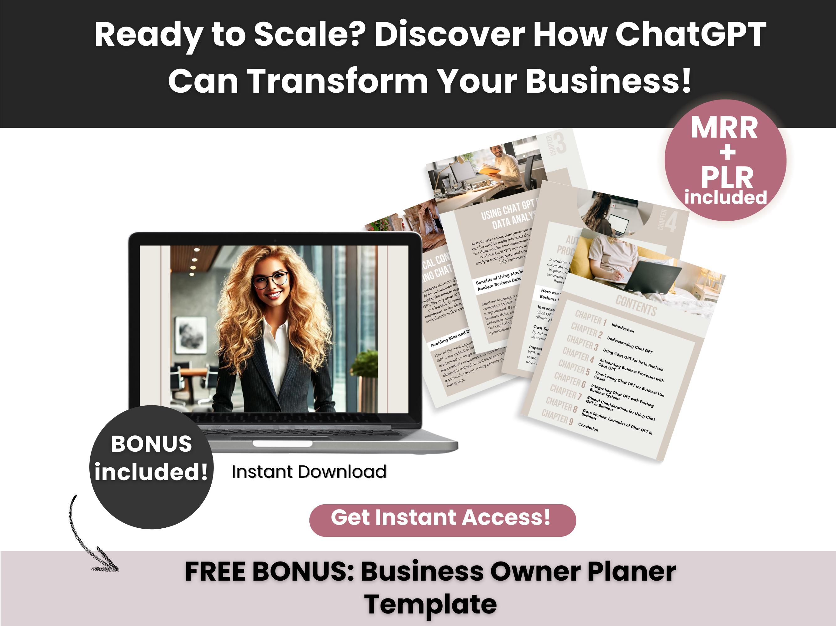 Scaling Your Business With Chat GPT Ebook With Master Resell Rights and ...