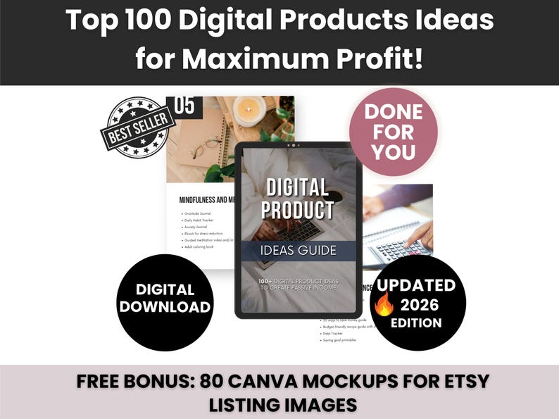 100 meilleures ventes, idées de produits numériques à vendre sur Etsy pour générer des revenus passifs, idées de petites entreprises avec droits de revente principaux, idées numériques DFY image 2