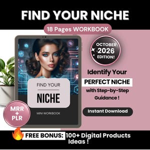Encuentra tu nicho Guía con derechos maestros y de marca privada, guía paso a paso para encontrar tu nicho, cuaderno de trabajo para identificar tu nicho y revenderlo en Etsy.