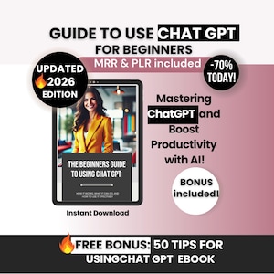 ChatGPT: Guía para principiantes con derechos de reventa, guía de IA PLR, tutorial de ChatGPT para principiantes, tutorial de ChatGPT listo para revender