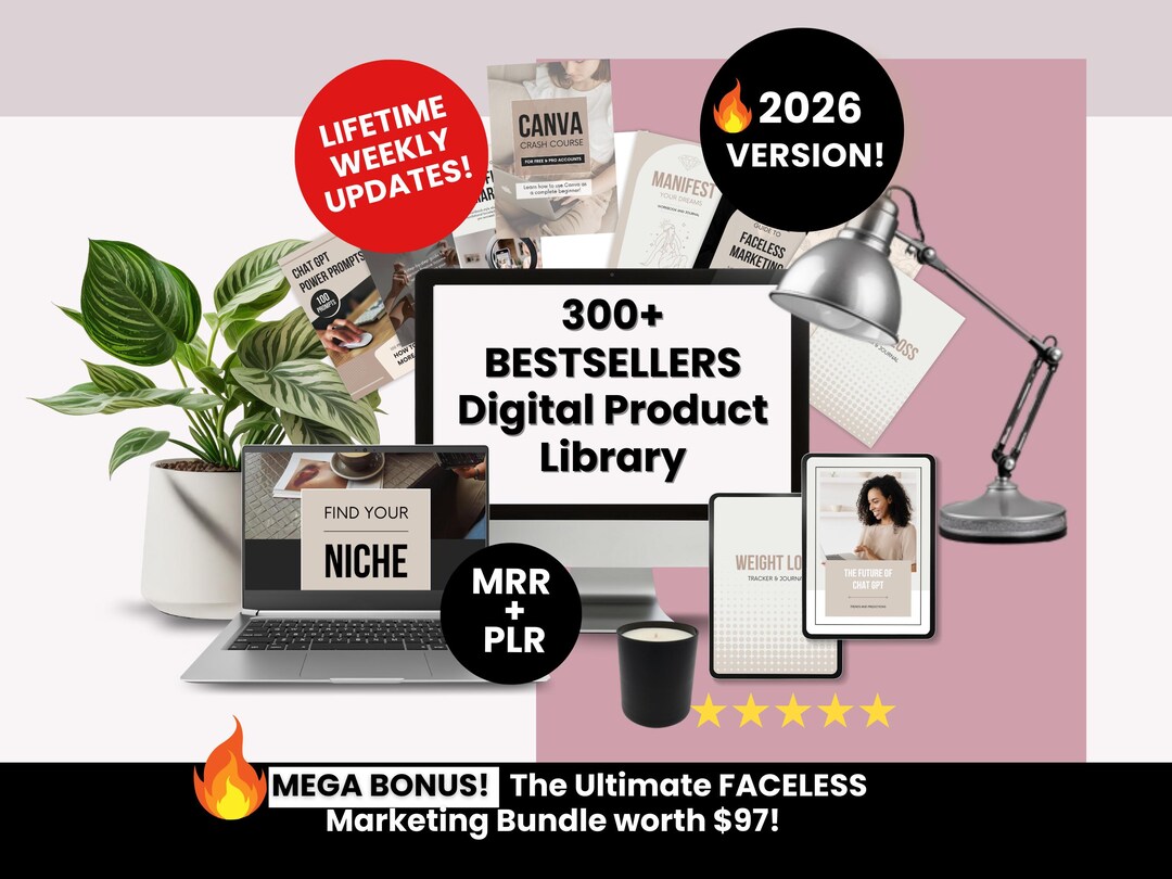 Digital Products Library With PLR & Master Resell Rights | 300 ...