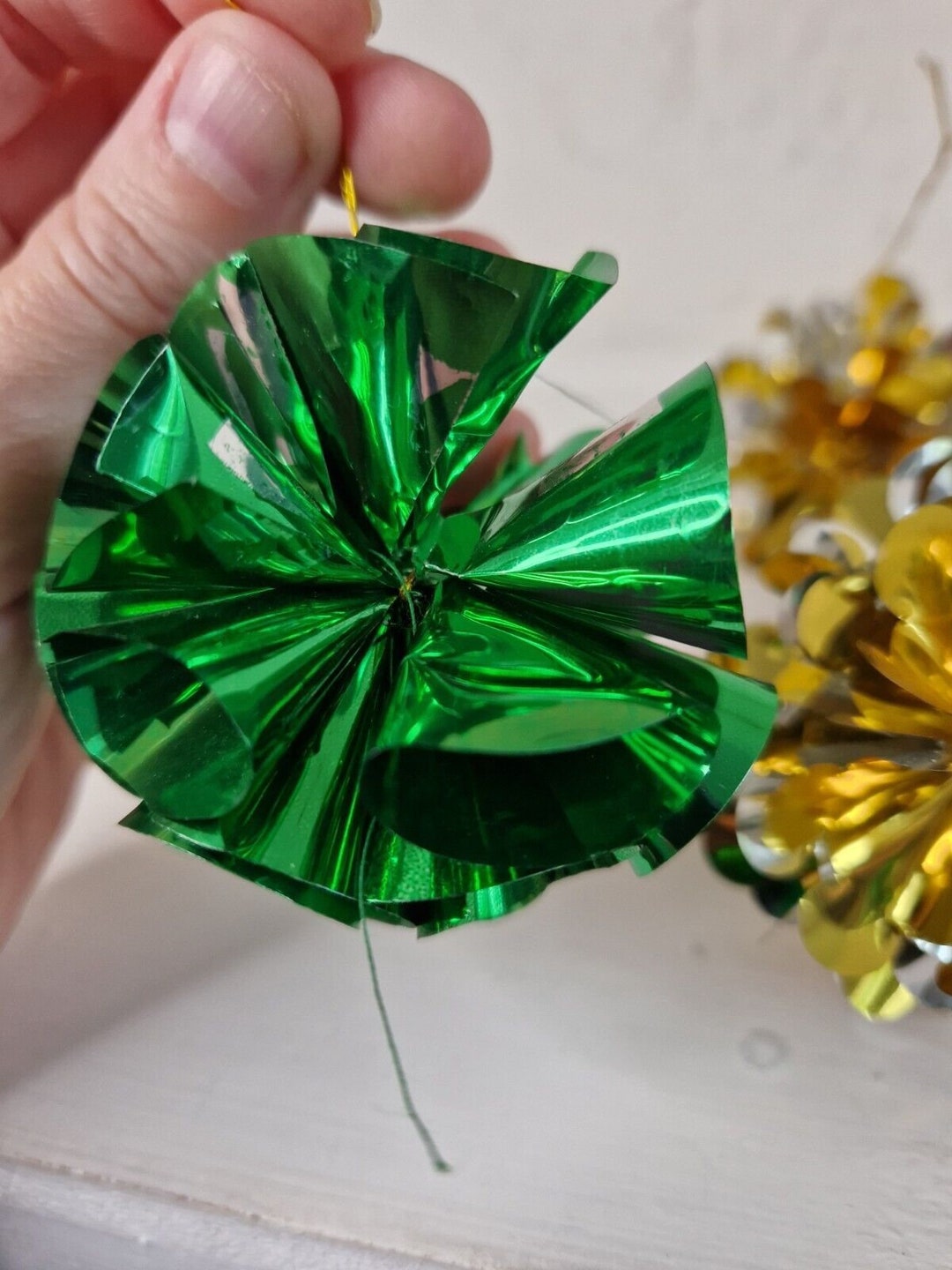 X6 80s Atomic Foil Tree Decorations Christmas Metallic Etsy