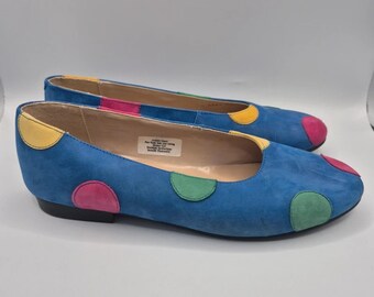 Bailarinas vintage St Michael Ballet Punps 4 azules con lunares
