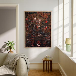 TIBETAN printable wall art, spiritual art work, mindful art, digital print, digital download, buddhist thangkas, mandala art, zen gift