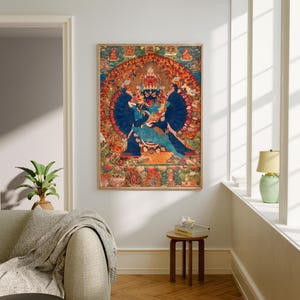 TIBETAN printable wall art, spiritual art work, mindful art, digital print, digital download, buddhist thangkas, mandala art, zen gift