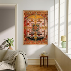 TIBETAN printable wall art, spiritual art work, mindful art, digital print, digital download, buddhist thangkas, mandala art, zen gift